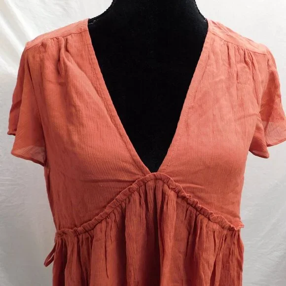 Matilda Jane S Coral Silky Tie Waist Blouse NEW NWT - Picture 5 of 6